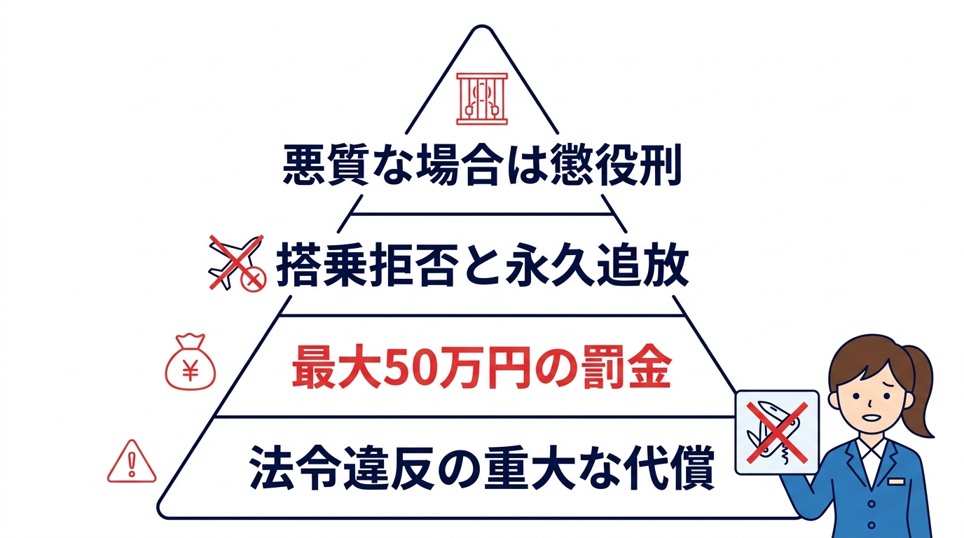 機内持ち込みで科される高額な罰金と罰則