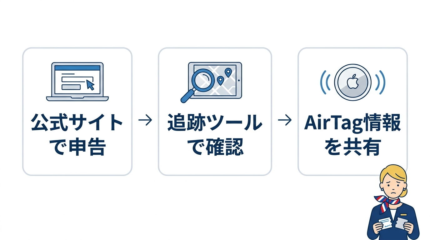 荷物の追跡とオンライン申告の手順