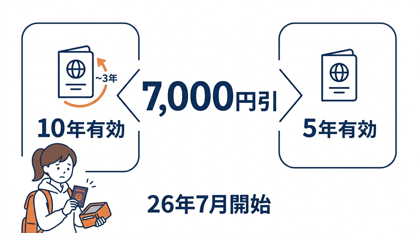 パスポート手数料は7,000円値下げ