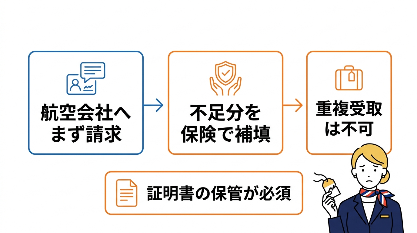航空会社補償と海外旅行保険の優先順位