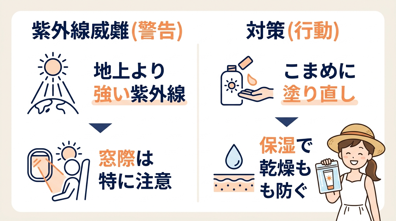 高度1万メートルで受ける紫外線の脅威