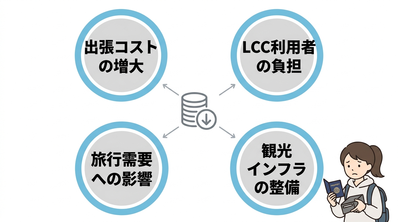 出国税増税による実質的なコスト影響